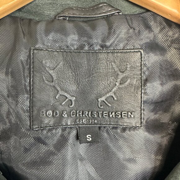 Bod & Christensen  Leather Jacket  Black Full Zip Soft Leather  Size Small - Picture 2 of 4